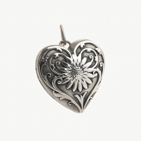 Tiffany & Co. Ziegfield Sterling Silver Heart Locket Pendant - Picture 1 of 5